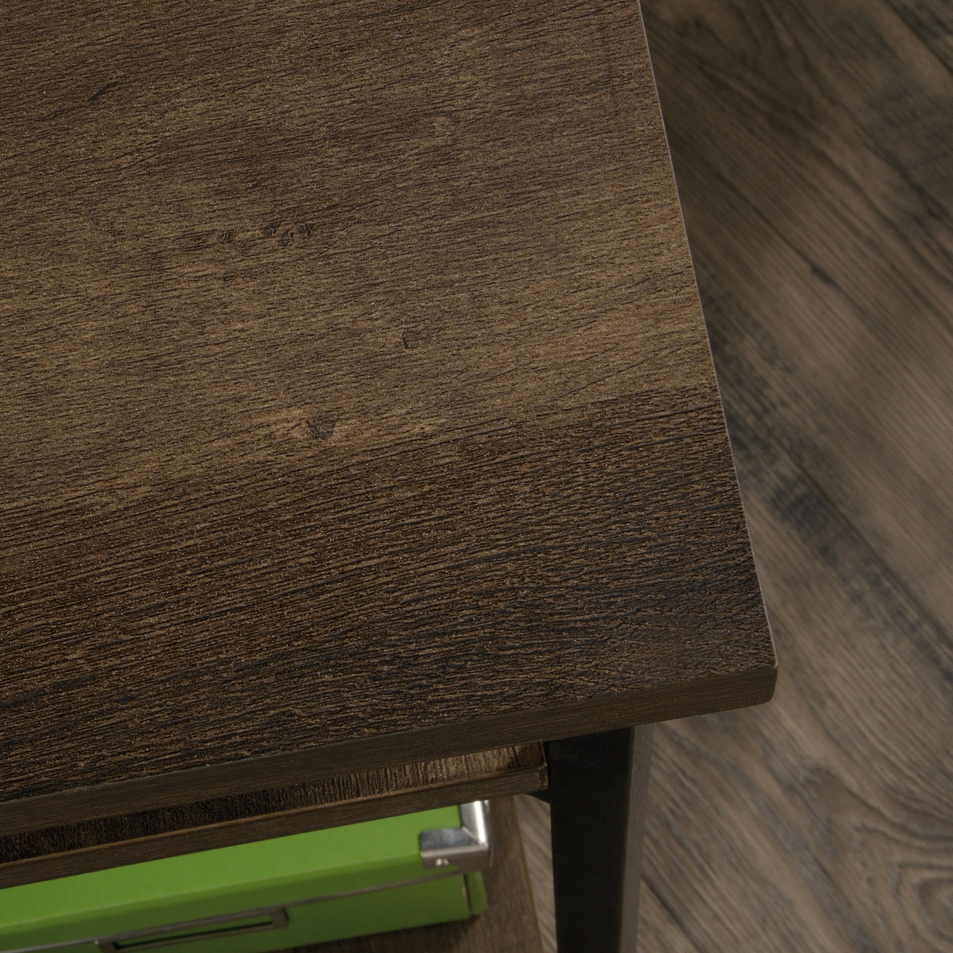 L-Shaped Desk with Rustic Style, Brown finish image 8