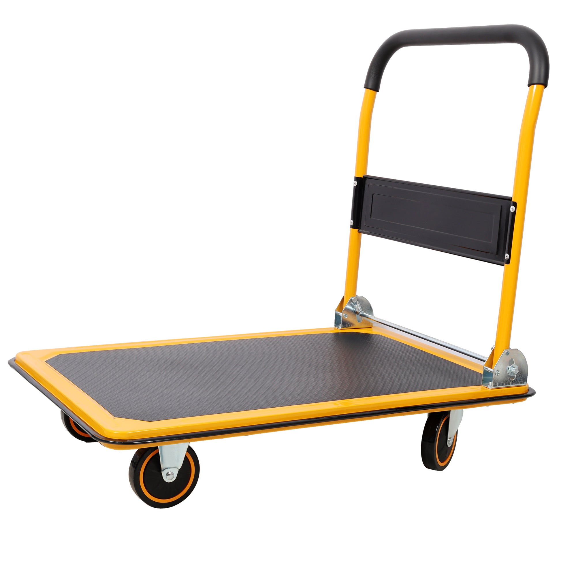 Foldable Platform Truck Push Dolly 660 lb. Weight Capacity Black and Yellow image 5