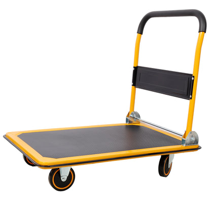 Foldable Platform Truck Push Dolly 330 lb. Weight Capacity Black and Yellow image 4