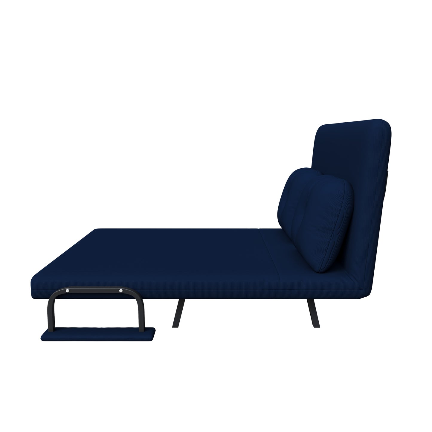 46" Wide Folding Sofa Bed 5-in-1 Convertible Chair for Two - 5-Position Adjustable Backrest with Pillow, Space-Saving Sleeper for Living Room, Bedroom & Office (71.6"W x 46"D)(Bule) image 5