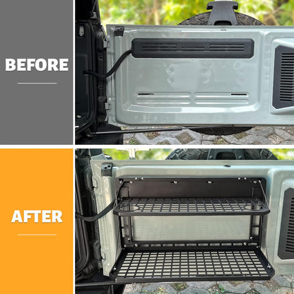 Tailgate Table Rear Foldable Cargo Shelf Aluminum Alloy Storage Shelf MOLLE Panel for Ford Bronco 2021-2026 image 5