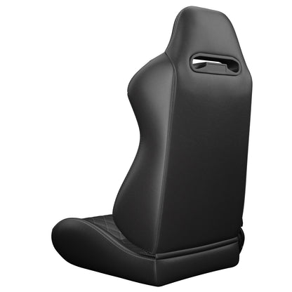 2PC Universal Racing Seats Stitch PVC Leather Reclinable Carbon Look Leather Back With Adjustor Slider(Not Including Seat Bracket) 1 box of 2 pieces image 6