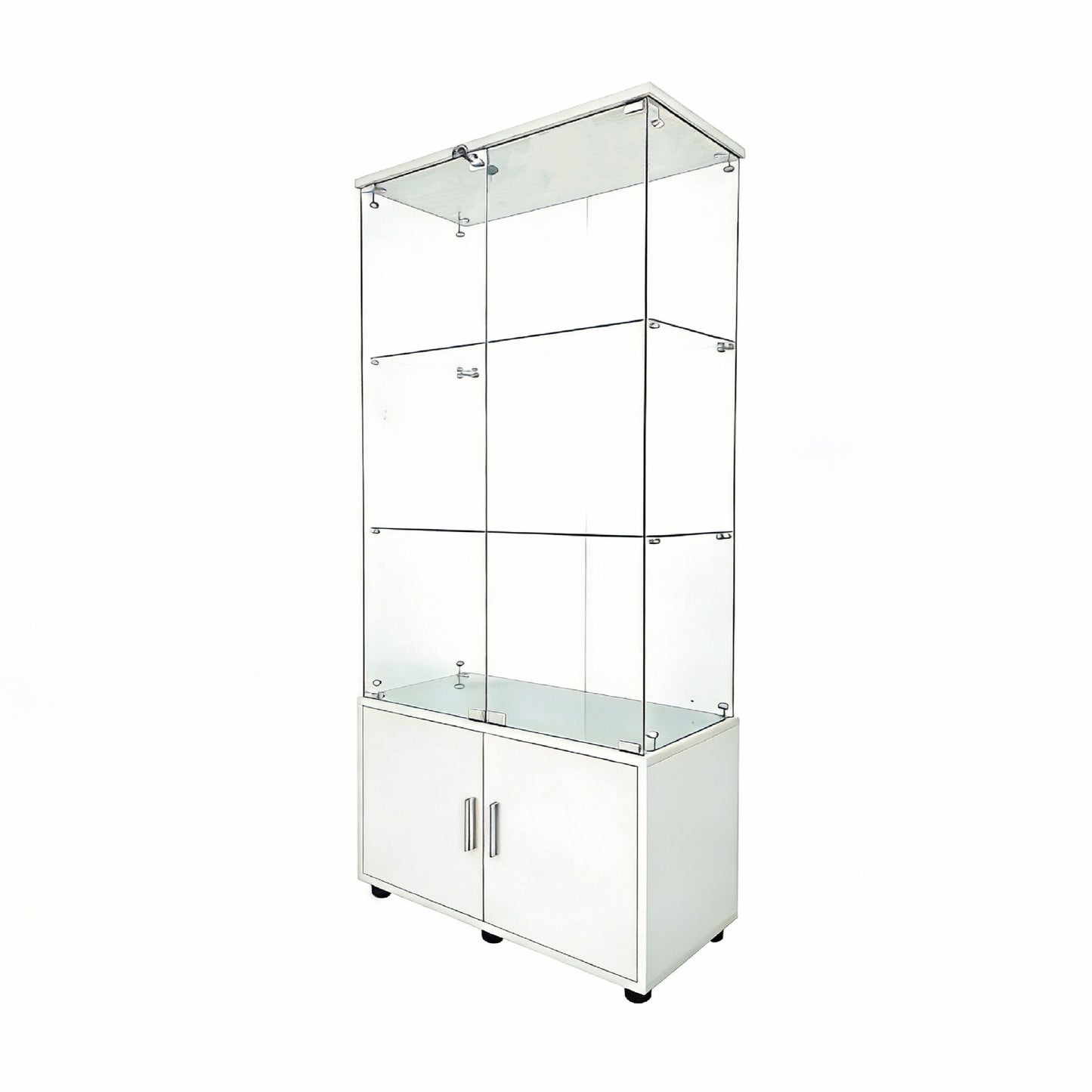 Double-door four-layer cabinet-style storage cabinet,display cabinet,wine cabinet,file cabinet,with remote-controlled PAIPAI lights,adjustable feet, can be placed in the living room,color:white image 8