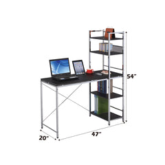 Elvis Black & Chrome Finish Writing Desk W/Shelves