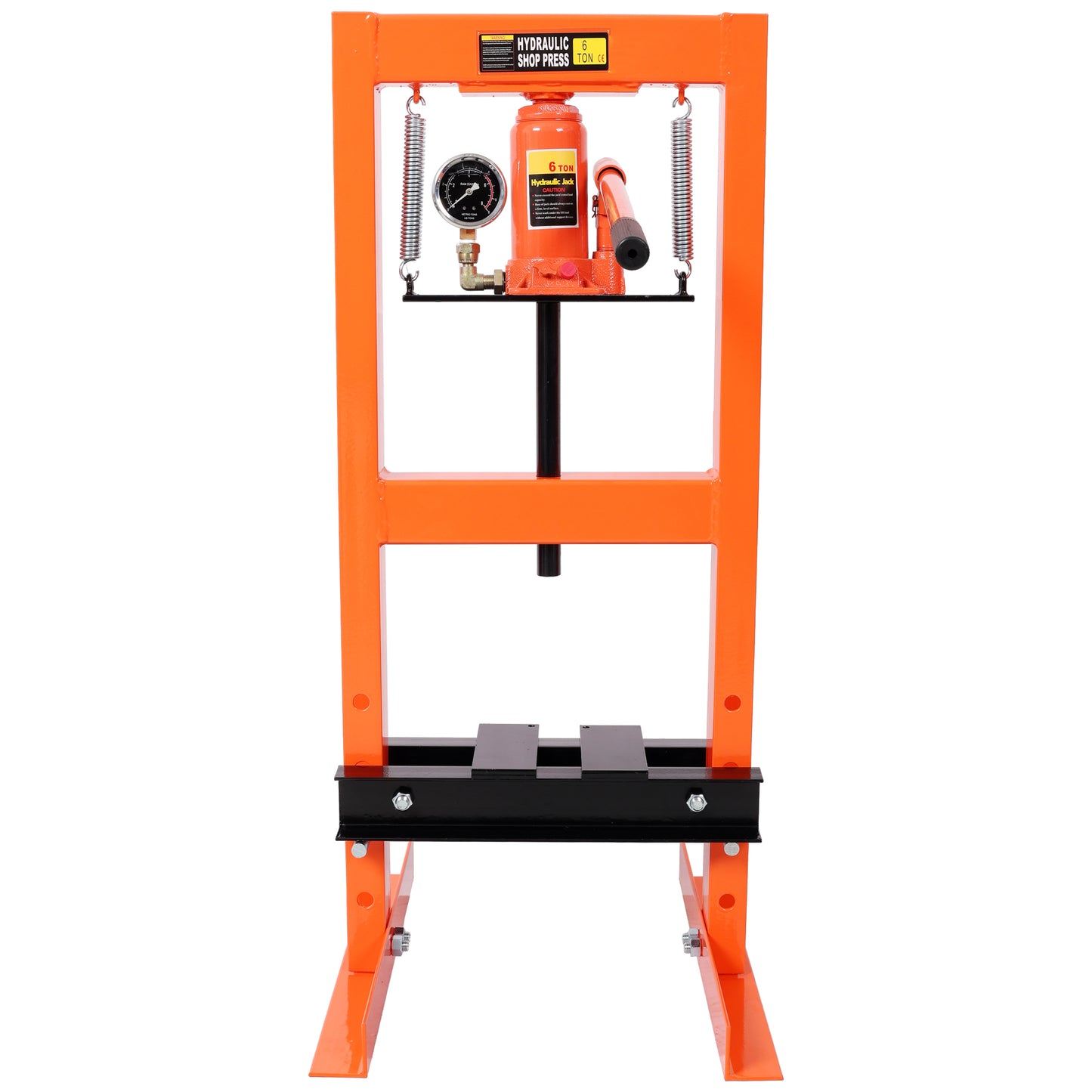 6Ton Bottle Jack Shop Press with Gauge, Bend, Straighten, or Press Parts, Install Bearings, U-Joints, Bushings, Ball Joints, and Pulleys,Orange image 2