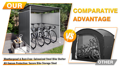 6x6FT Outdoor Pergola for Patio,Bike Storage Shed,Lean to Hardtop Grill Gazebo, Metal Pergolas and Gazebos,Year-Round Metal Gazebo Heavy Duty Awnings for Patio, Decks,Lawn, Backyard image 4