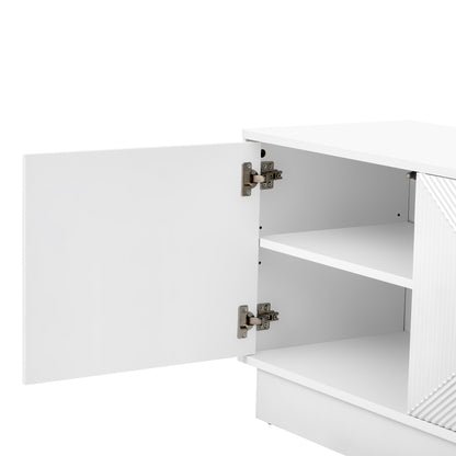 U-Can Stylish 4-Door Wave Design Cabinet with Adjustable Shelves & LED Accent image 10