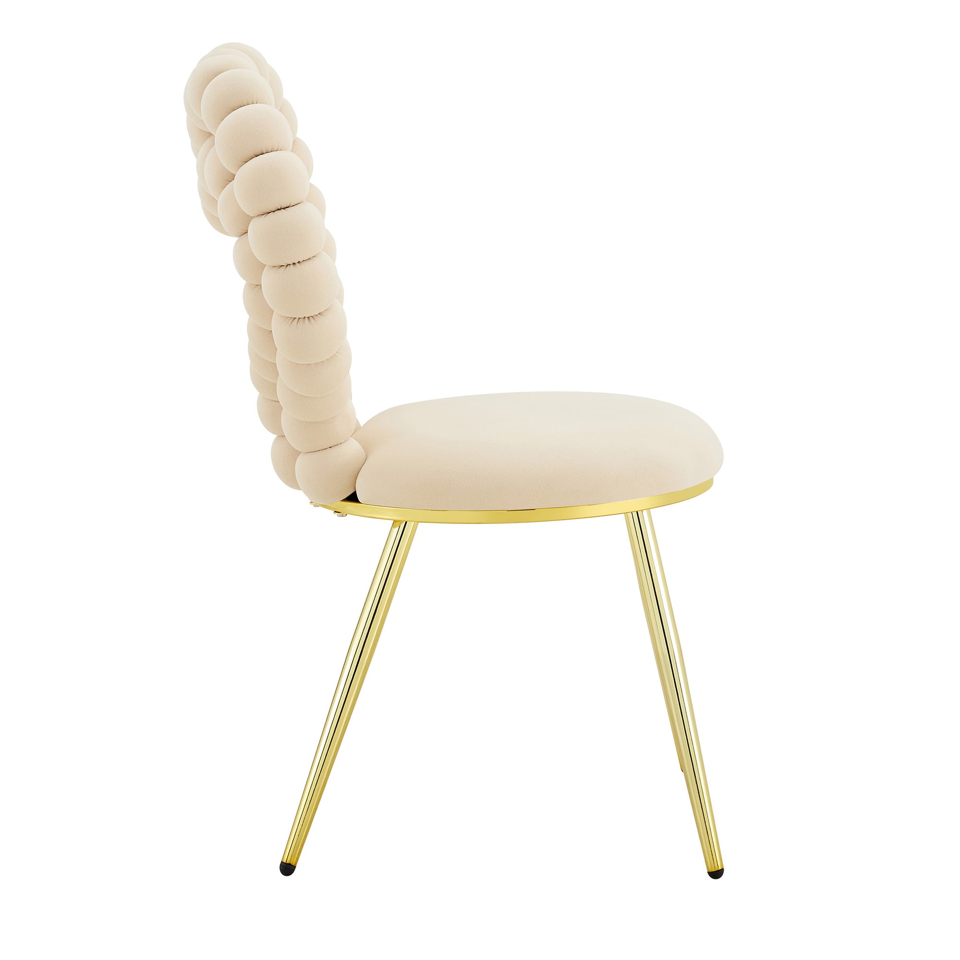 Set of 2 Unique Heart Bubble Tufted Accent Chair, Plush Velvet Chair with Shiny Gold Metal Frame, Cute & Modern Seating for Home Decor image 12