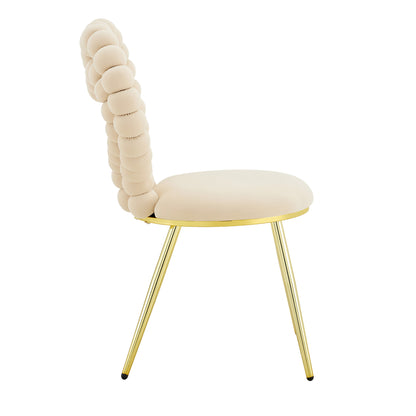 Set of 2 Unique Heart Bubble Tufted Accent Chair, Plush Velvet Chair with Shiny Gold Metal Frame, Cute & Modern Seating for Home Decor image 12