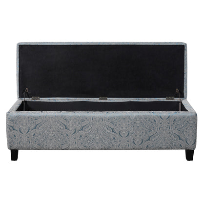 Indoor Jacquard Storage Ottoman Bench - Upholstered Entryway Bench with Hidden Storage, 300lbs Weight Capacity for Living Room, Bedroom & Hallway image 9