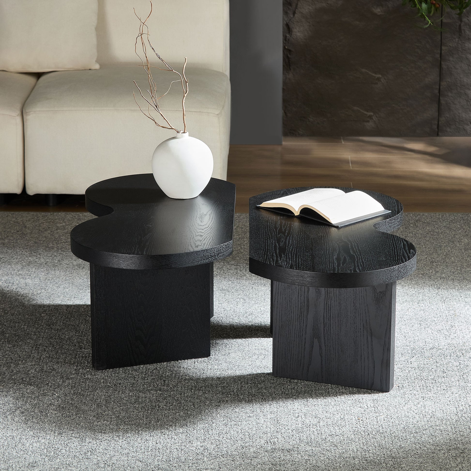 Modern Butterfly MDF Coffee Table, Used In Living Rooms, Bedrooms, Offices, With A Butterfly Shaped Appearance, Black image 4