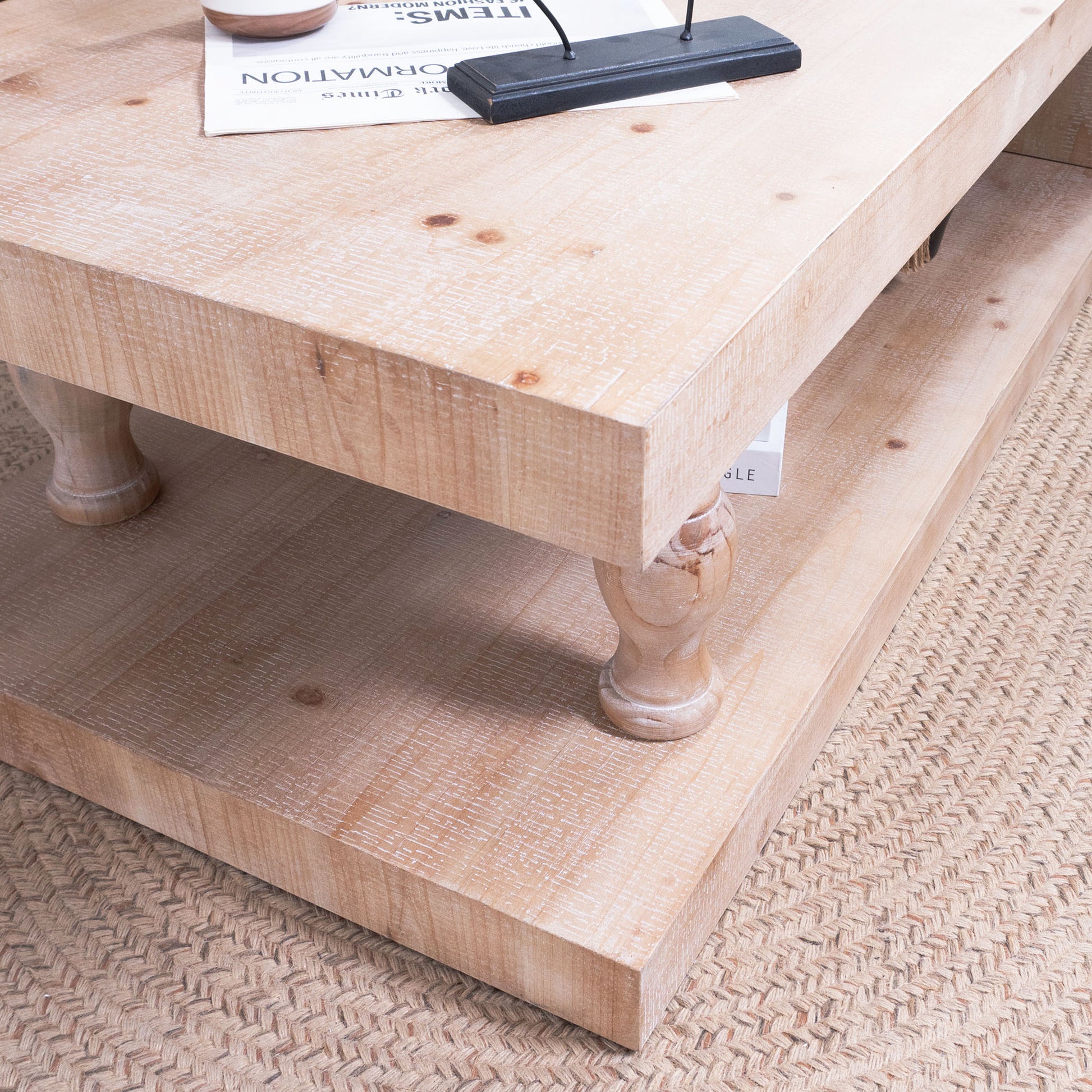 Rustic coffee table, Wood coffee table, Farmhouse coffee table, Modern rustic furniture, Coffee table with shelf, Wooden living room table image 7