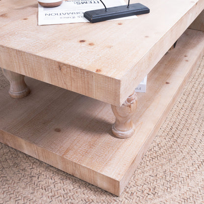 Rustic coffee table, Wood coffee table, Farmhouse coffee table, Modern rustic furniture, Coffee table with shelf, Wooden living room table image 7