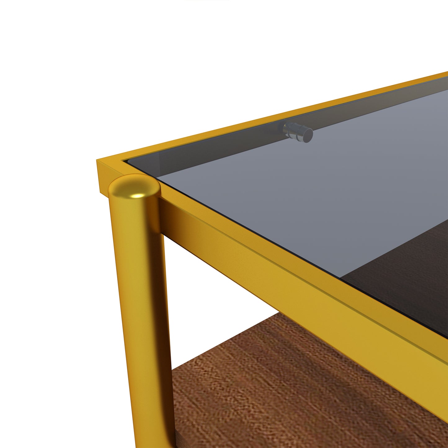Rectangle Coffee Table with Gray Tempered Glass top and Golden Legs, Modern Table for Living Room image 8