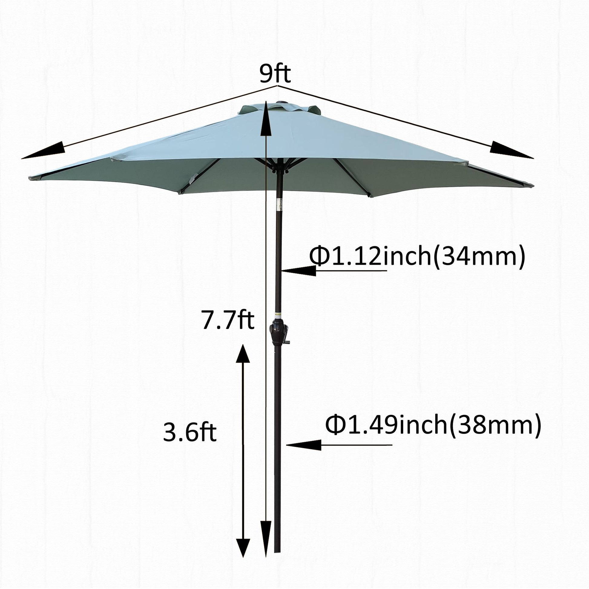 9FT UMBRELLA Frosty Green image 3