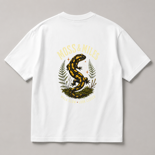 Moss & Miles Fire Salamander Graphic T-Shirt, Vintage Woodland Hiking Tee - image 1