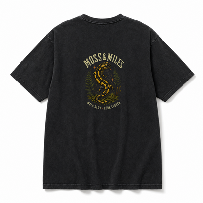 Moss & Miles Fire Salamander Graphic T-Shirt, Vintage Woodland Hiking Tee - image 3