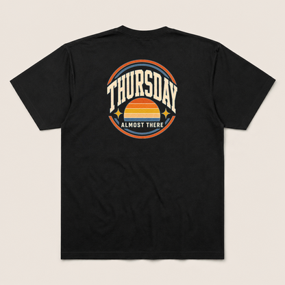 Thursday Almost There Club Retro Graphic T-Shirt, Workweek Humor Tee - image 3