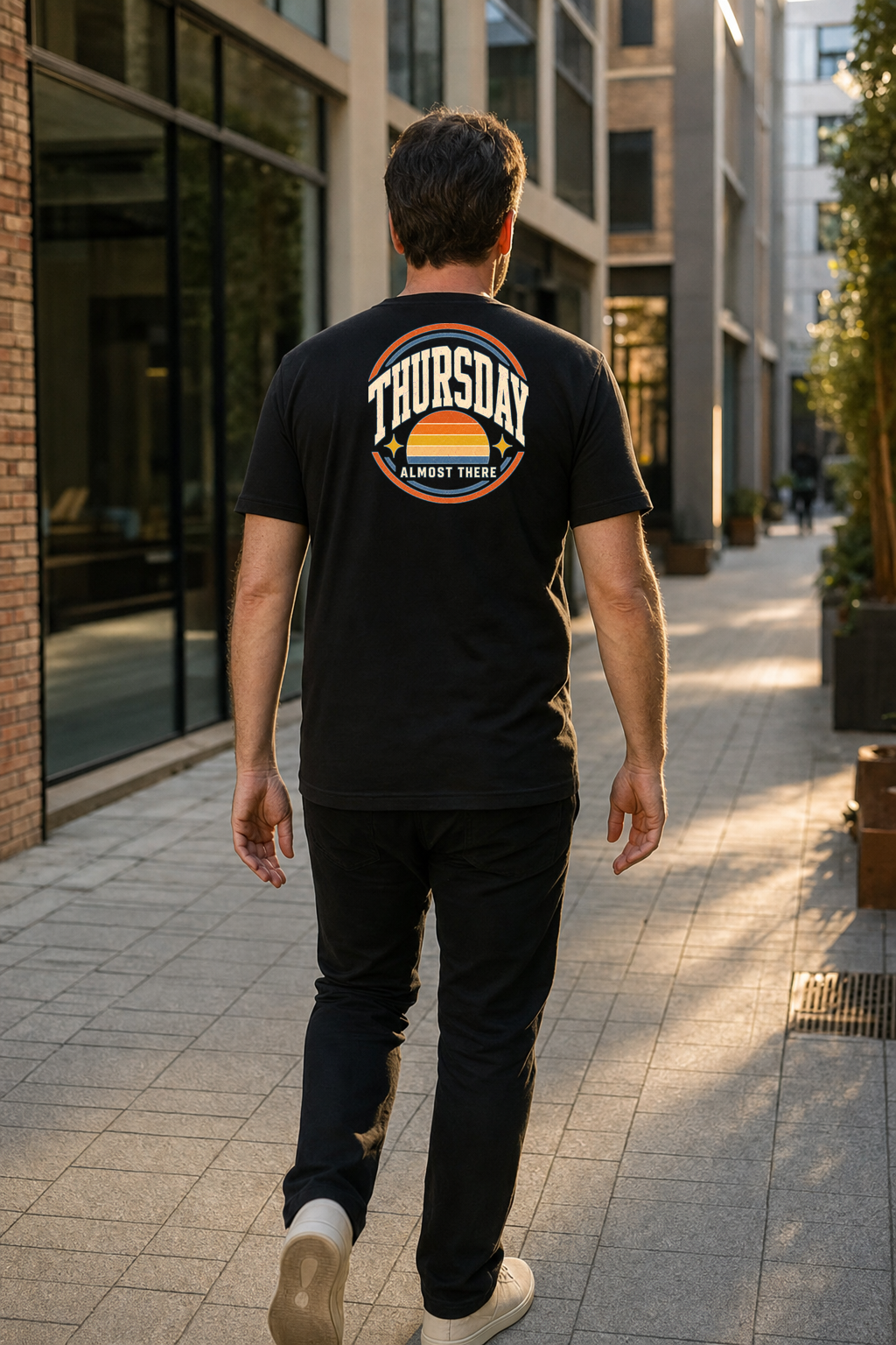 Thursday Almost There Club Retro Graphic T-Shirt, Workweek Humor Tee - image 4