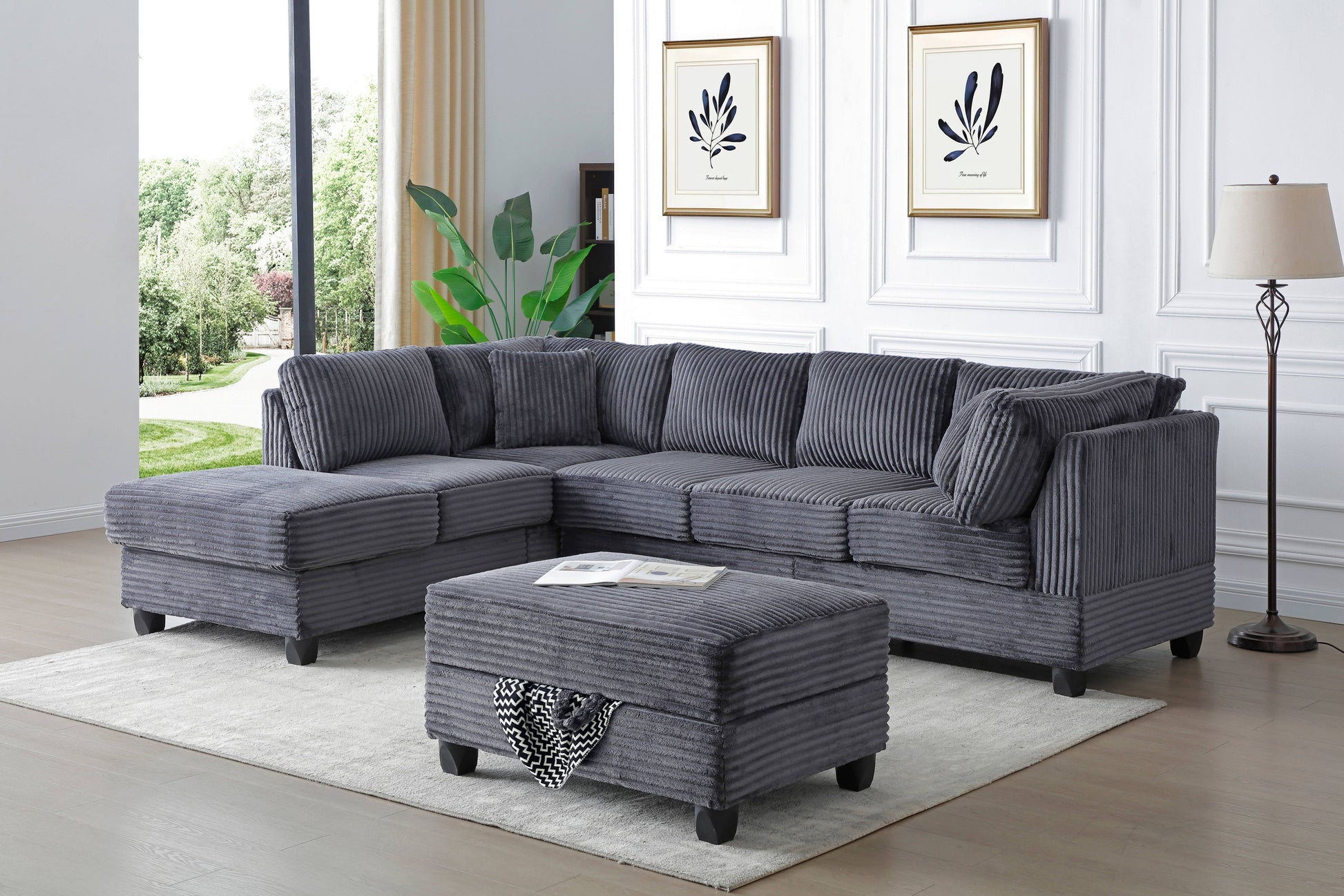 Perth G00235B-SC Sectional(Ottoman Not Include), Gray image 1