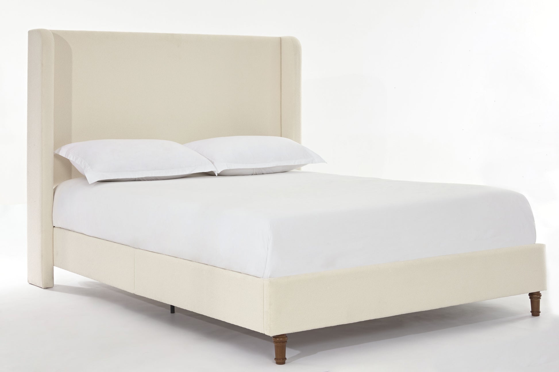 Harper Tall Headboard Upholstered Bed / 54" High Headboard / Elegant Simplicity / No Box Spring Needed / Easy Assembly / California King / Ivory Boucle image 11