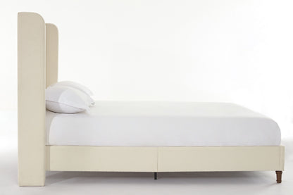 Harper Tall Headboard Upholstered Bed / 54" High Headboard / Elegant Simplicity / No Box Spring Needed / Easy Assembly / California King / Ivory Boucle image 12