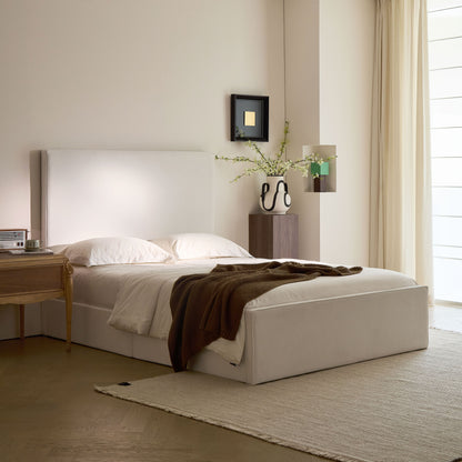 Lucas Tall Headboard Upholstered Bed / 52" High Headboard / Elegant Simplicity / No Box Spring Needed / Easy Assembly / Queen / Coconut Micro Suede image 2