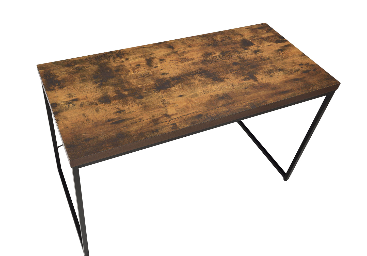 Bob Weathered Oak & Black Finish Writing Desk/Dressing Table/Game Table/Small Dining Table w/ Metal Legs image 2