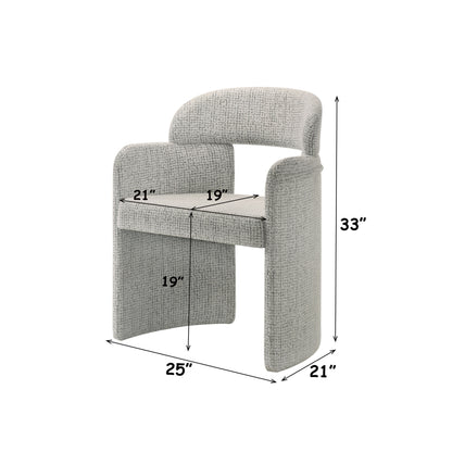 Kyree Ivory & Grey Chenille Arm Chair (Set of 2) image 4