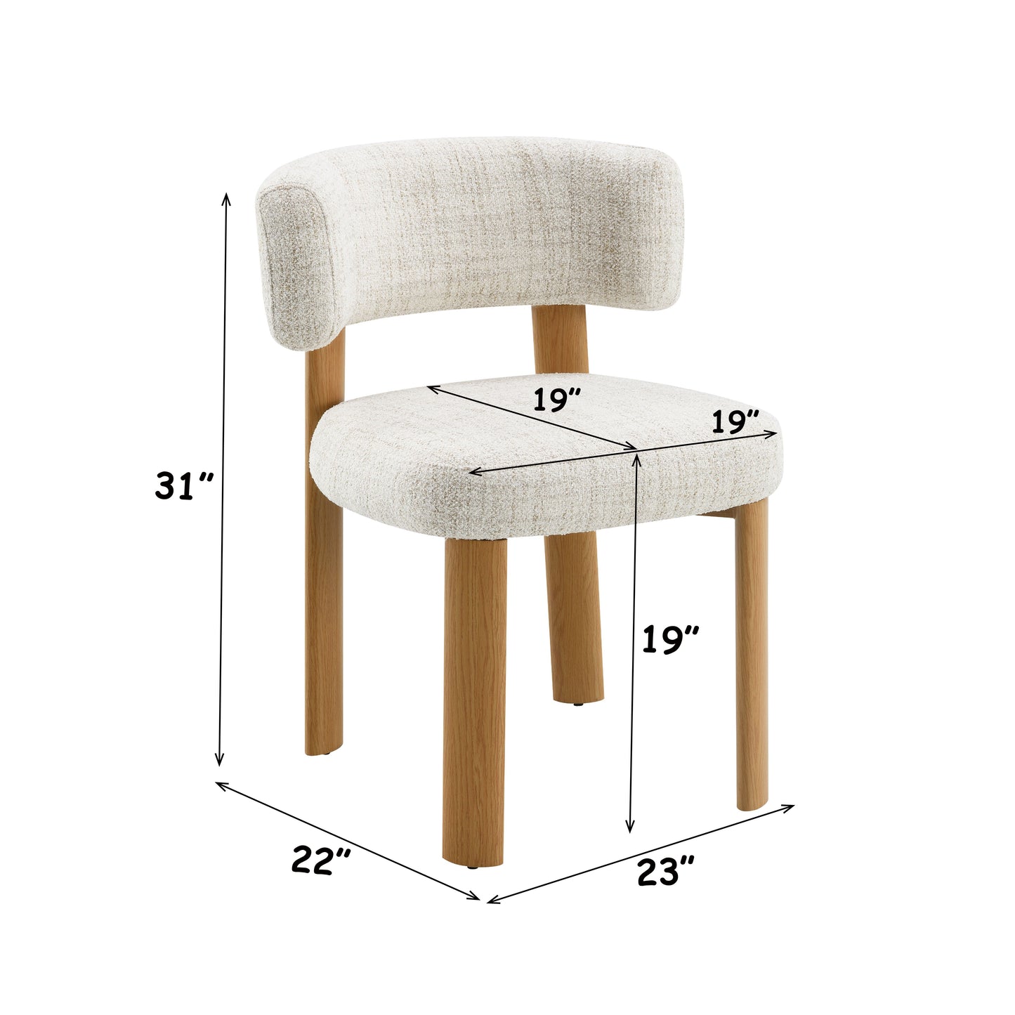Ogin Beige Chenille & Gray Side Chair (Set of 2) image 3