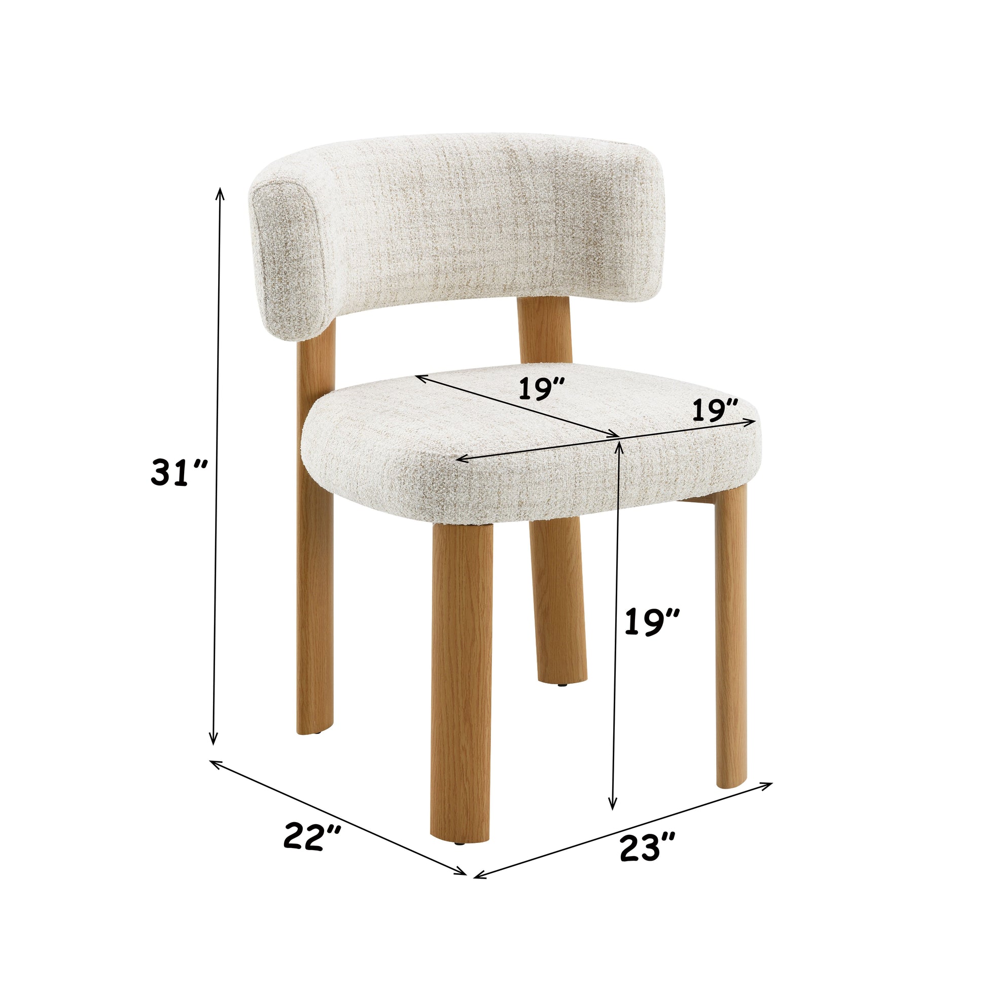 Ogin Beige Chenille & Gray Side Chair (Set of 2) image 3