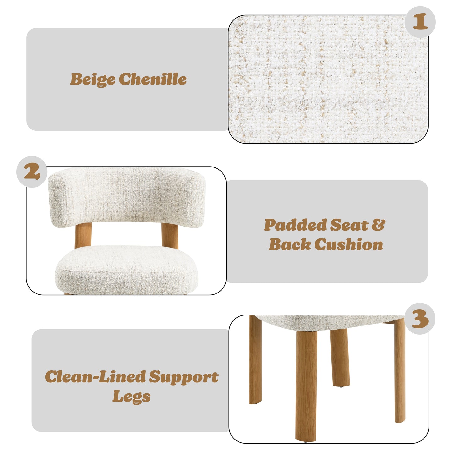 Ogin Beige Chenille & Gray Side Chair (Set of 2) image 4