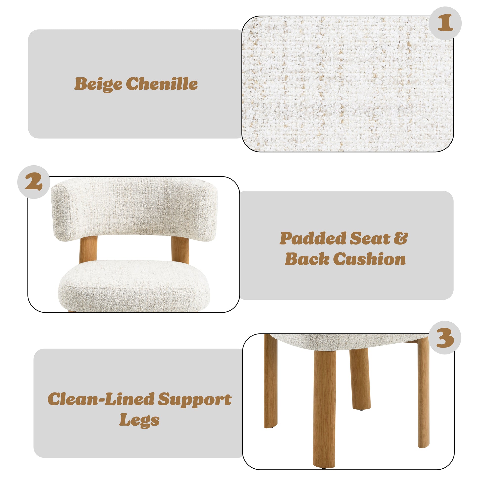Ogin Beige Chenille & Gray Side Chair (Set of 2) image 4
