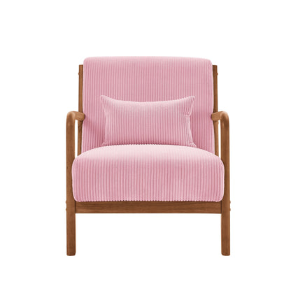 Corduroy Upholstered Wooden Armchair image 2