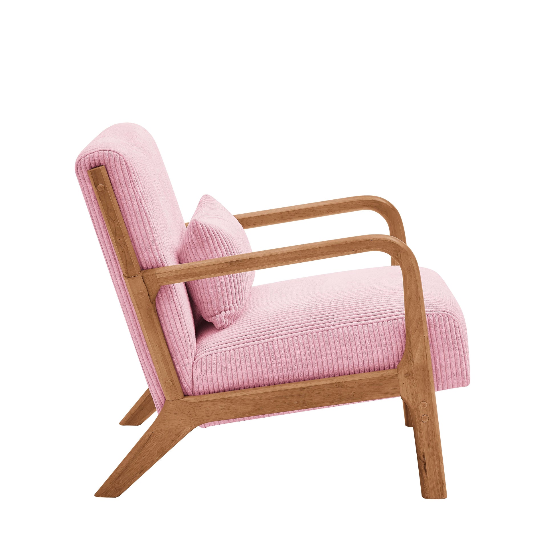 Corduroy Upholstered Wooden Armchair image 4