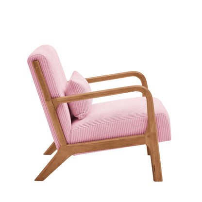 Corduroy Upholstered Wooden Armchair image 4