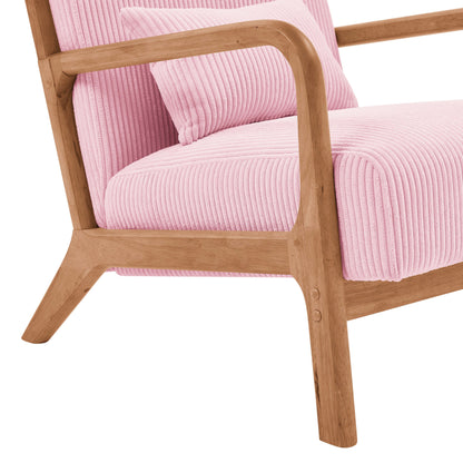 Corduroy Upholstered Wooden Armchair image 6