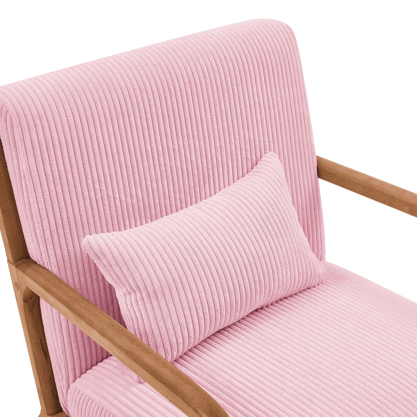Corduroy Upholstered Wooden Armchair image 7