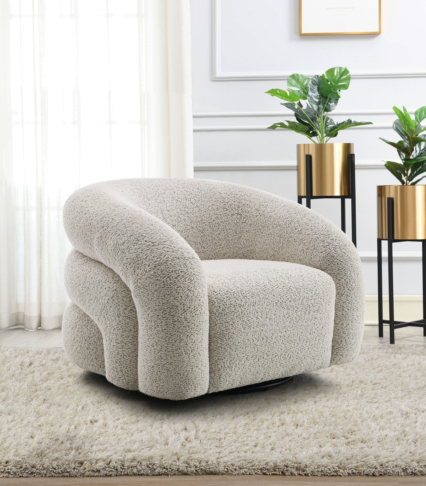Irma Gray Boucle Chair W/Swivel image 1