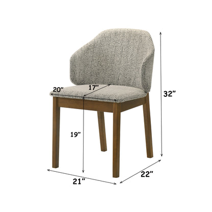 Oleia Chenille & Walnut Side Chair (Set of 2) image 2