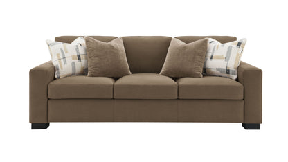 Darya Brown Suede Fabric Sofa w/4 Pillows image 3