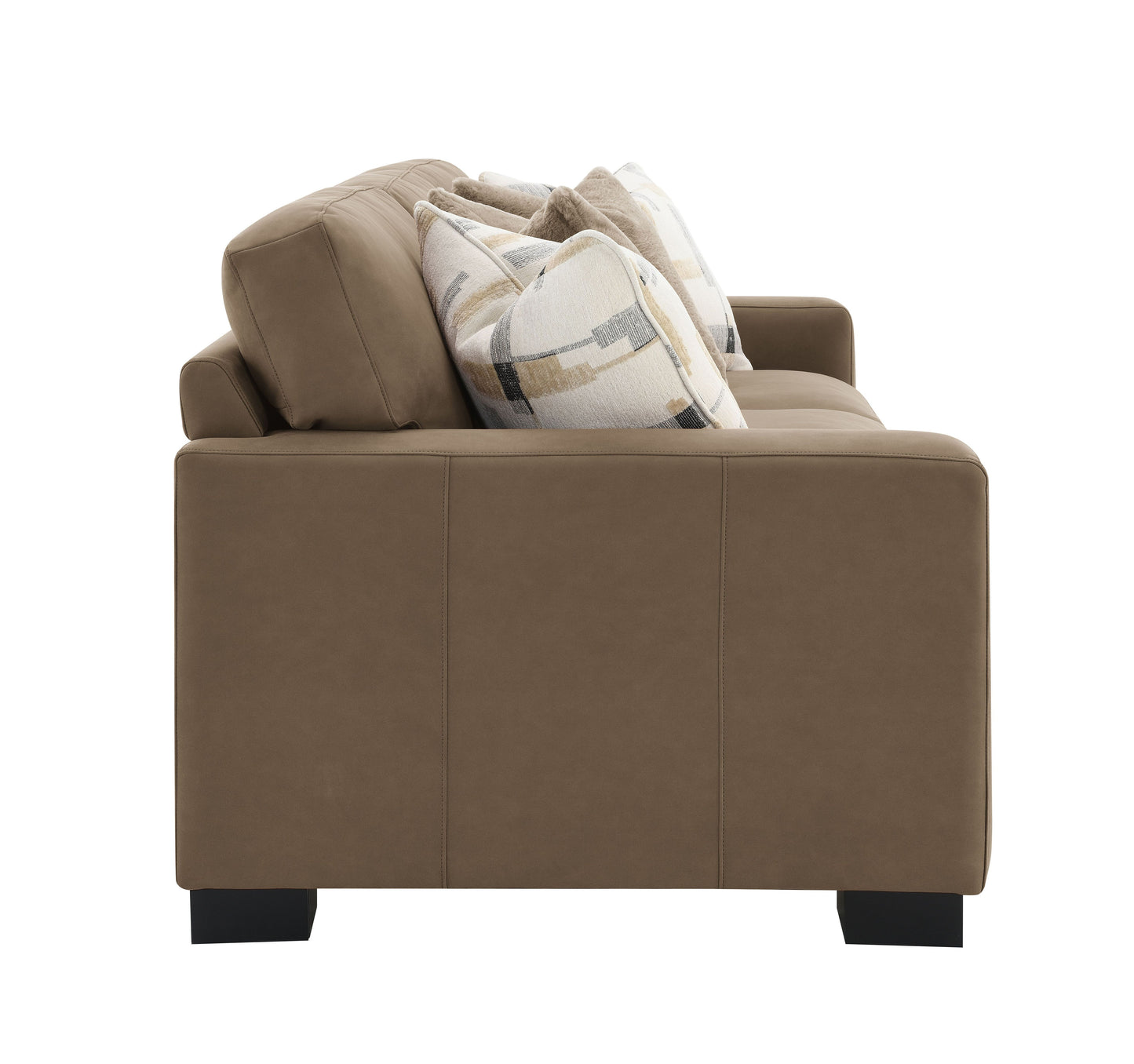 Darya Brown Suede Fabric Sofa w/4 Pillows image 6