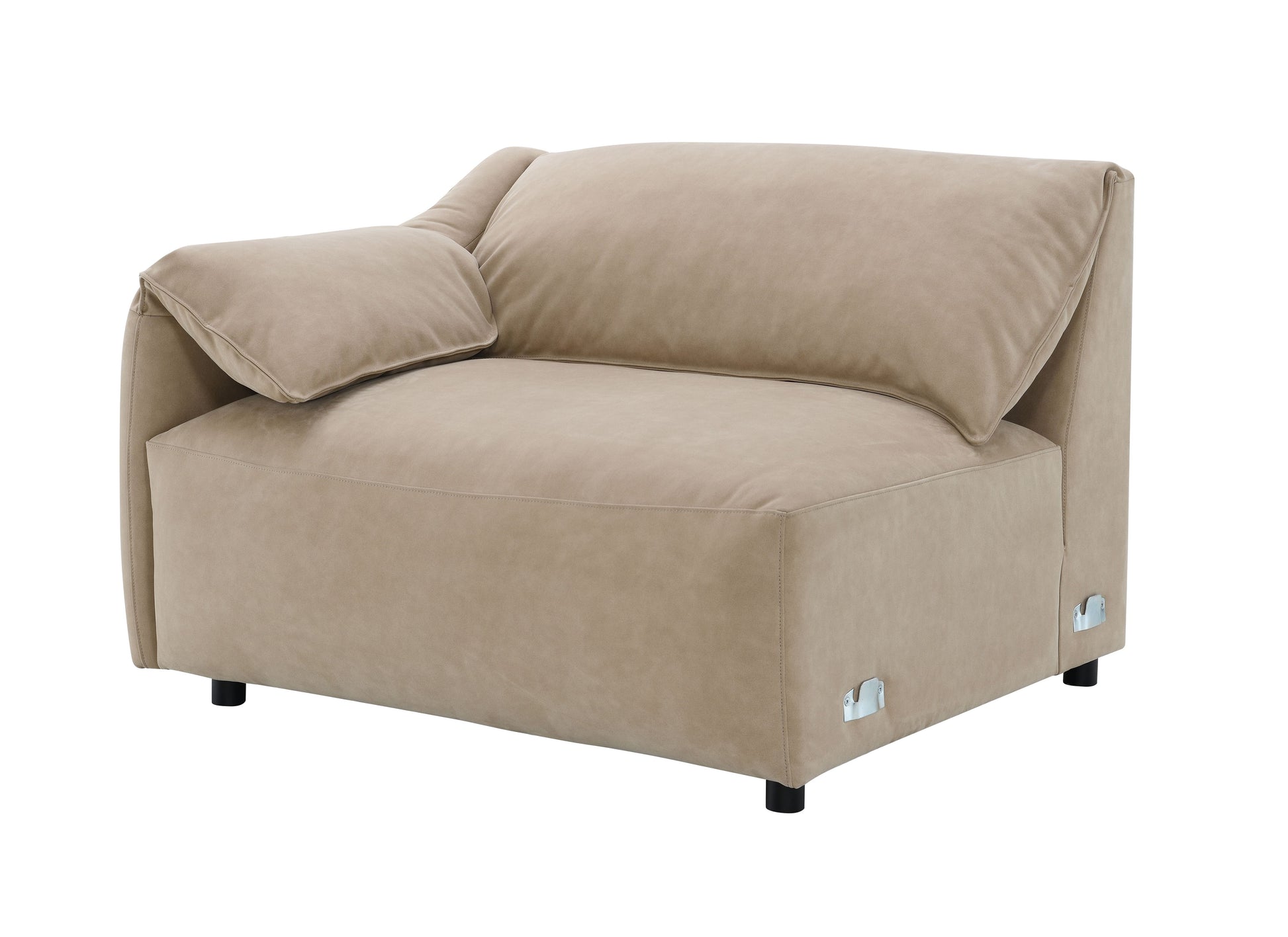 Veata Light Brown Suede Sectional Sofa image 11