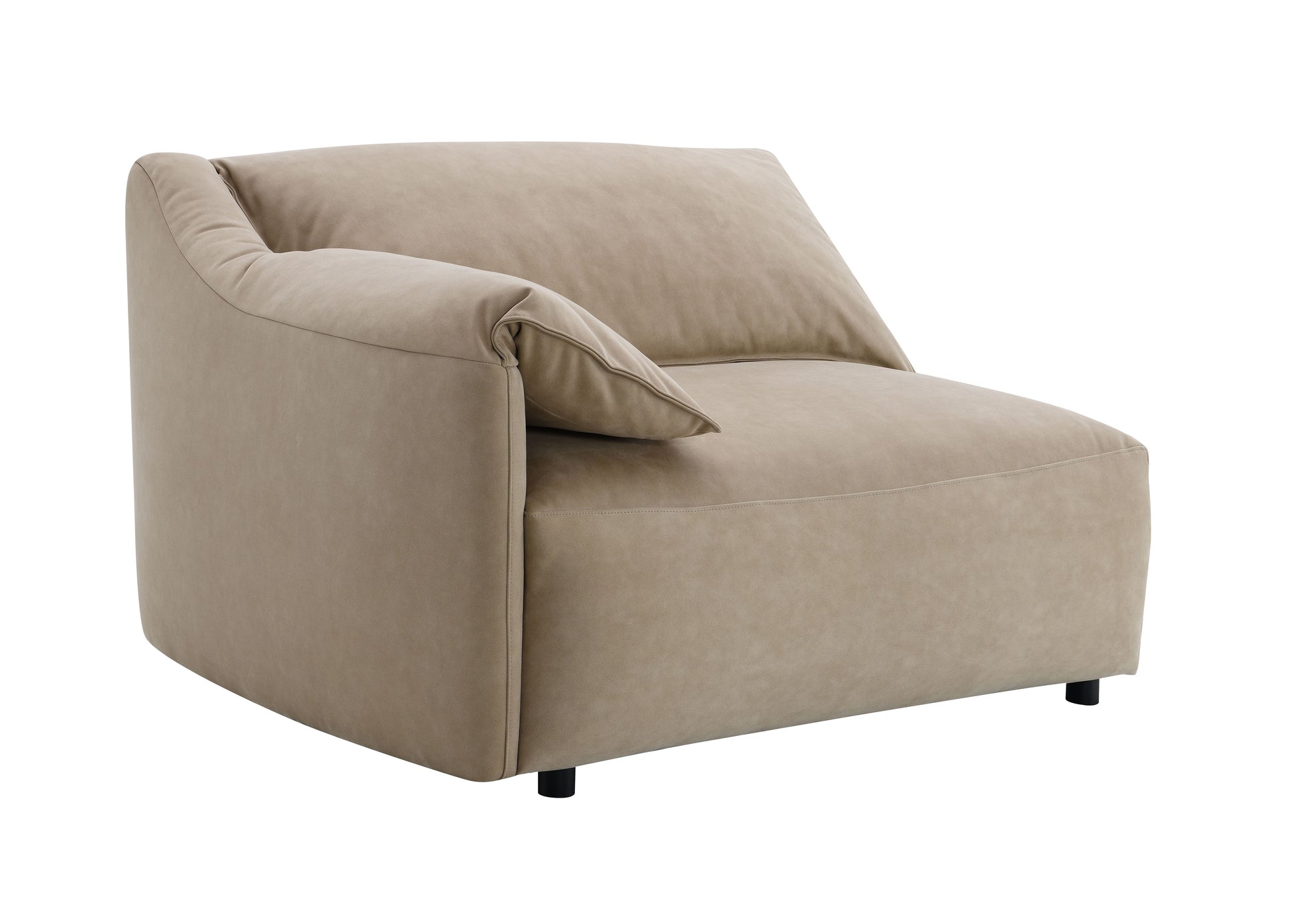Veata Light Brown Suede Sectional Sofa image 12
