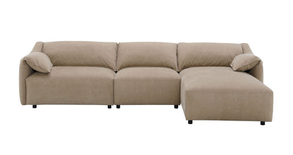 Veata Light Brown Suede Sectional Sofa image 4