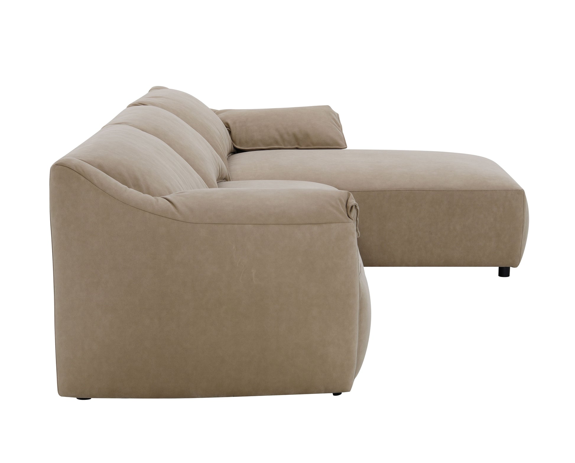 Veata Light Brown Suede Sectional Sofa image 6