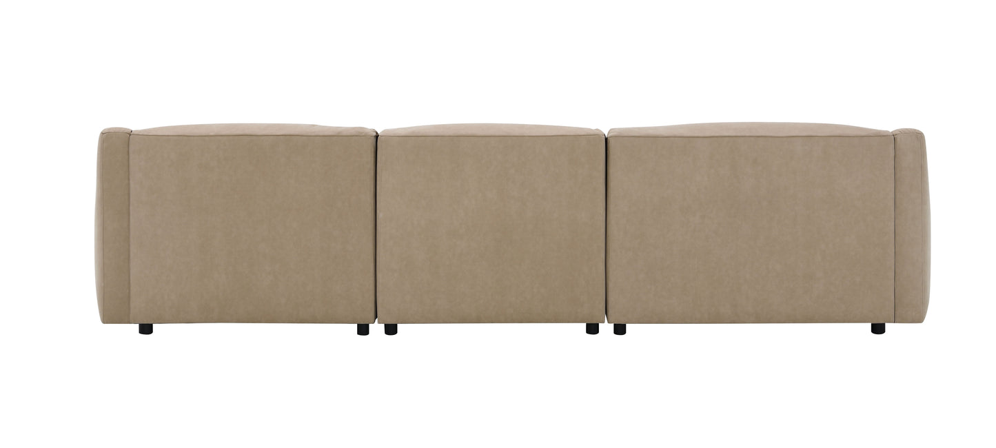 Veata Light Brown Suede Sectional Sofa image 7