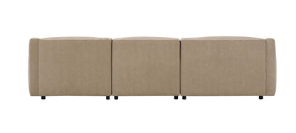Veata Light Brown Suede Sectional Sofa image 7