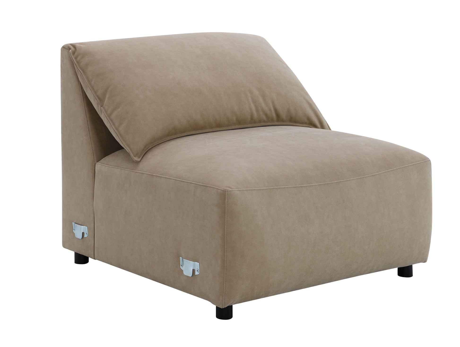 Veata Light Brown Suede Sectional Sofa image 9