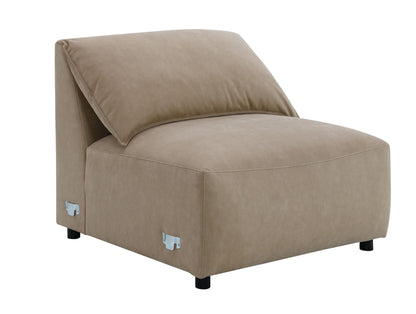 Veata Light Brown Suede Sectional Sofa image 9